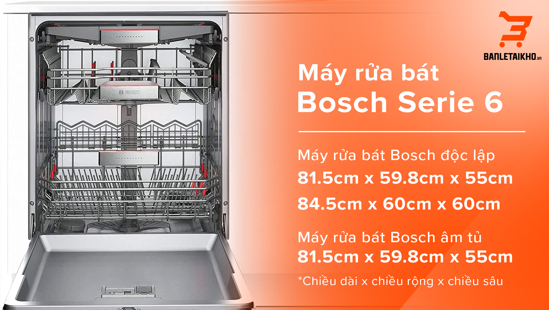 Tìm hiểu kích thước máy rửa bát Bosch chi tiết nhất 2025 8 Máy rửa bát Bosch Serie 6 trang bị tính năng đầy đủ, hiện đại với nhiều chức năng cần thiết