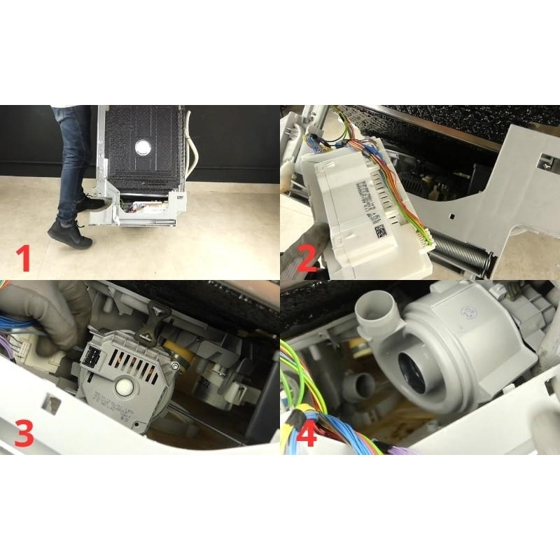 Tiến hành tháo máy bơm của sản phẩm máy rửa bát của Bosch để vệ sinh khi gây ra tiếng ồn
