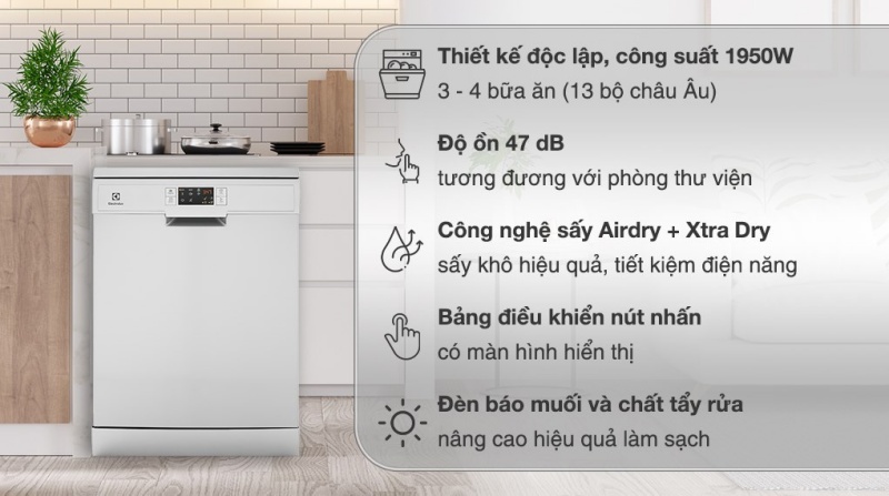 máy rửa chén độ ồn thấp