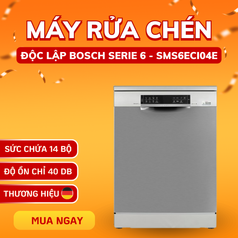 Máy Rửa Bát Độc Lập Bosch SMS6ECI04E Serie 6