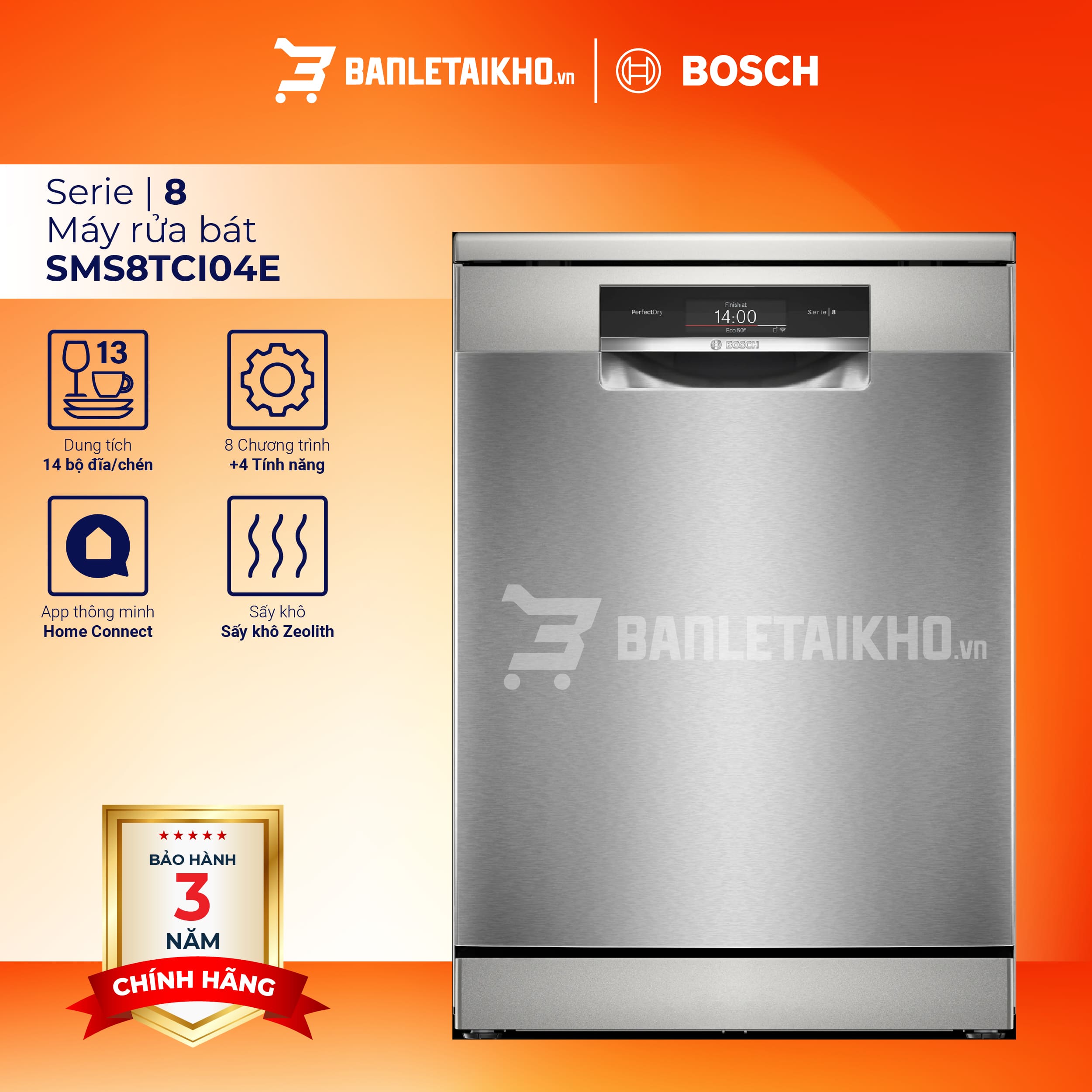 Máy rửa bát Bosch SMS8TCI04E