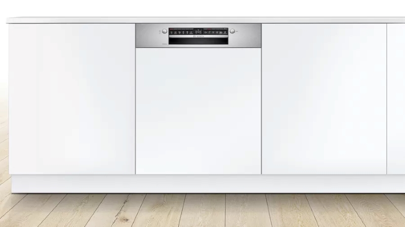 Máy rửa bát Bosch SMI4HVS33E bán âm có thiết kế tích hợp âm tủ tinh tế, hiện đại 