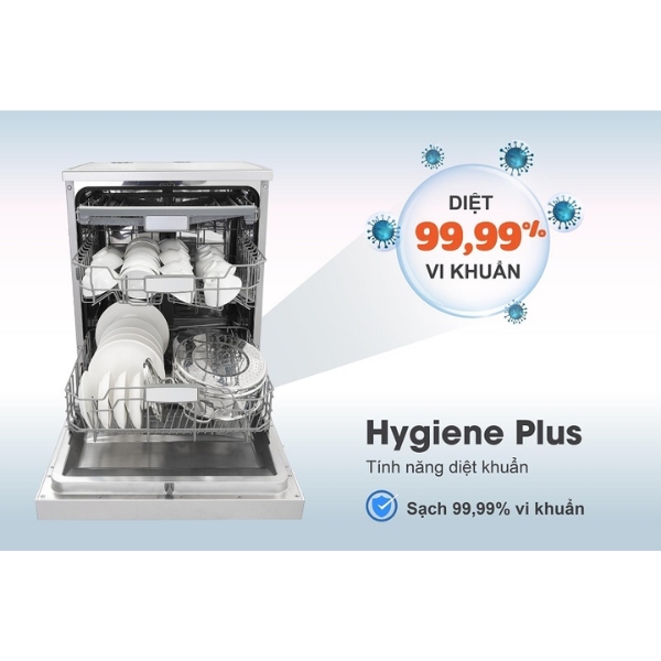 Chế độ Hygiene Plus gi&uacute;p tăng nhiệt độ nước trong chu tr&igrave;nh xả cuối c&ugrave;ng l&ecirc;n 70&ordm;C v&agrave; duy tr&igrave; trong 10 ph&uacute;t