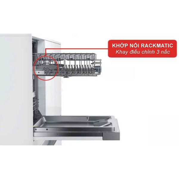 Máy rửa chén trang bị khớp nối RackMatic 3 nấc