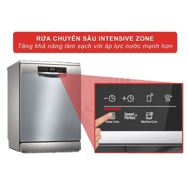 Tính năng vùng rửa mạnh Intensive Zone loại bỏ hoàn toàn dầu mỡ và các vết bẩn cứng đầu