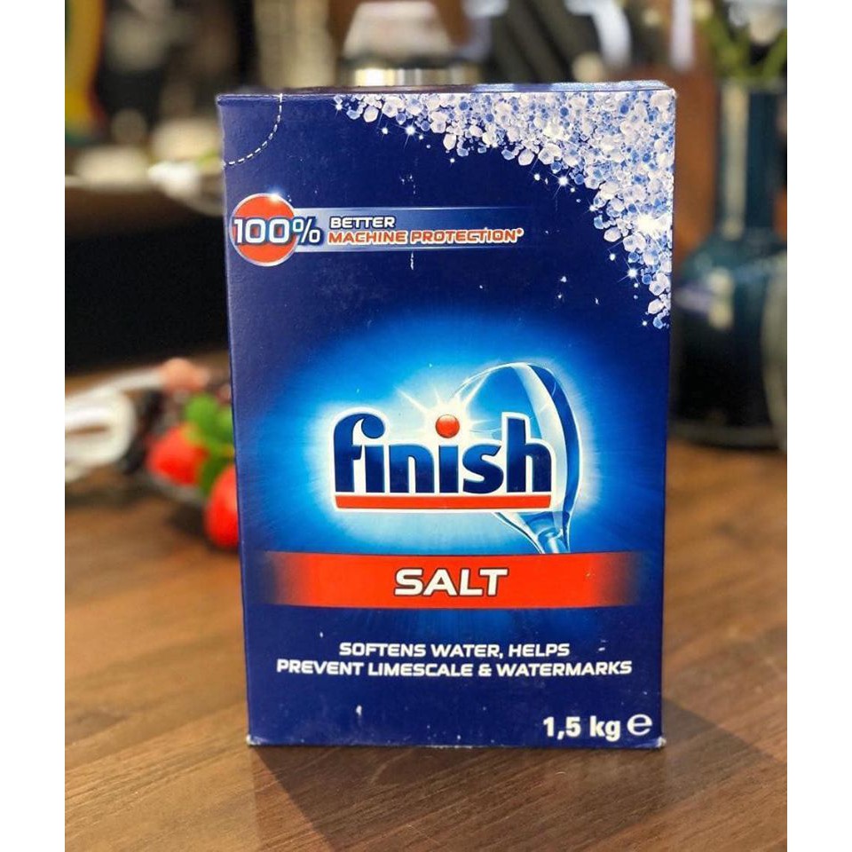 Muối rửa ch&eacute;n Finish Dishwasher Salt 1,5kg l&agrave;m mềm nước hiệu quả v&agrave; bảo vệ m&aacute;y rửa b&aacute;t