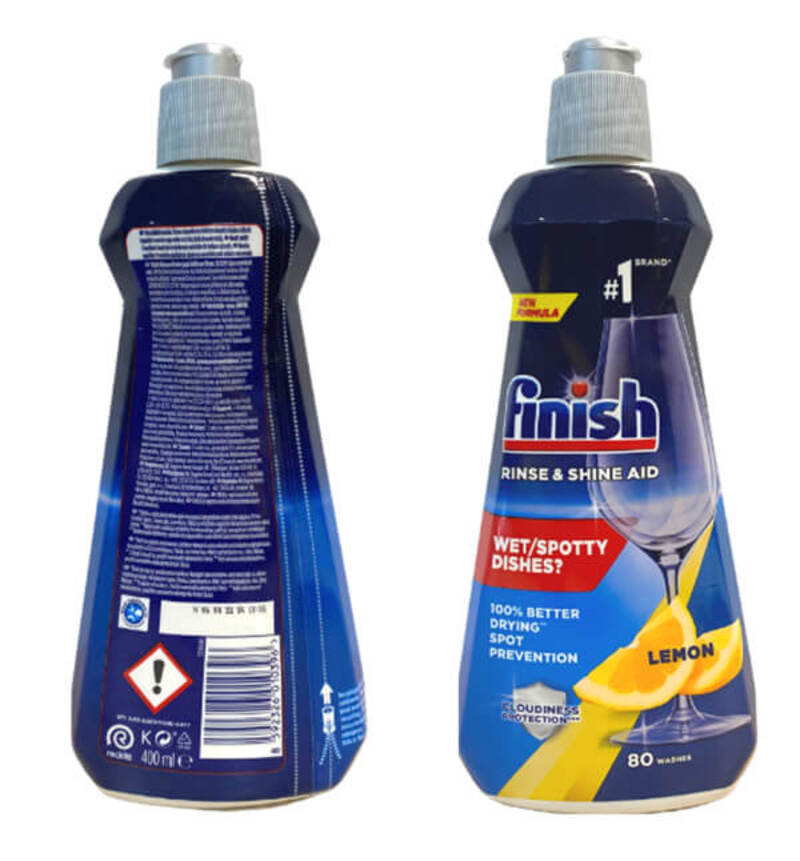 Nước l&agrave;m b&oacute;ng Finish 800ml Lemon c&oacute; dung t&iacute;ch lớn.