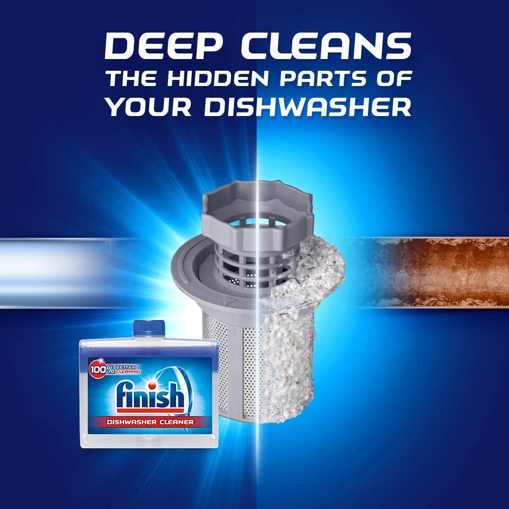 Nước vệ sinh m&aacute;y rửa ch&eacute;n Finish 250ml l&agrave;m sạch c&aacute;c th&agrave;nh phần của m&aacute;y.