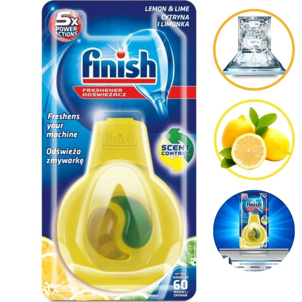 Tinh dầu treo khử m&ugrave;i Finish hương chanh gi&uacute;p loại bỏ m&ugrave;i kh&oacute; chịu, diệt khuẩn v&agrave; giữ m&aacute;y rửa b&aacute;t lu&ocirc;n thơm m&aacute;t