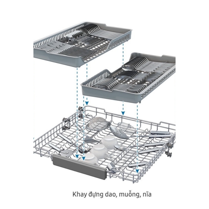 Khay đựng dao kéo và đồ dùng nhà bếp không chỉ giúp tiết kiệm không gian