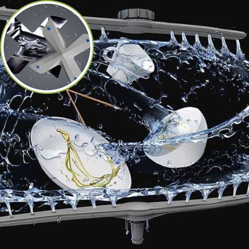 Công nghệ Vortex 4 vòi phun giúp đánh bay vết bẩn cứng đầu 