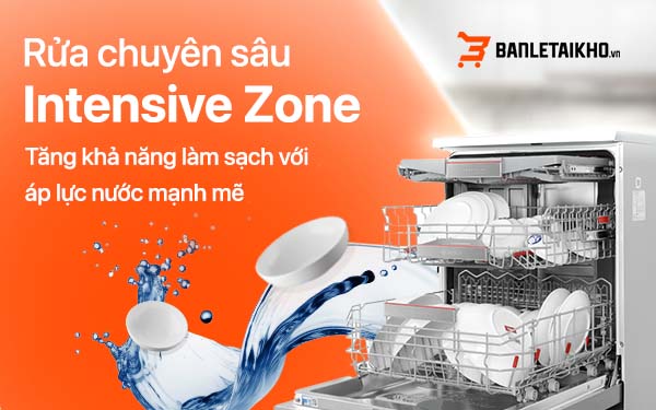 Vùng rửa mạnh thích hợp với rửa nồi và chảo cỡ lớn