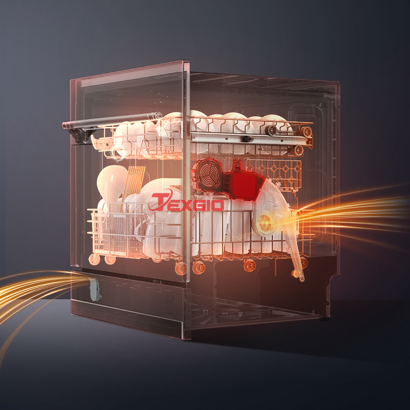 Máy rửa bát Texgio TGWF68GB có công nghệ sấy khí nóng PTC