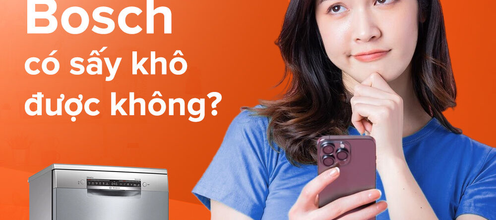 Máy rửa bát Bosch có khả năng sấy khô bát đĩa 65% ở mức độ thông thường