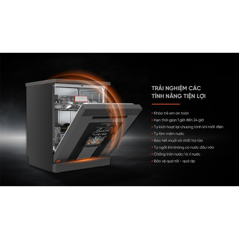 Các tiện ích được trang bị trên máy rửa bát Junger DWJ-101
