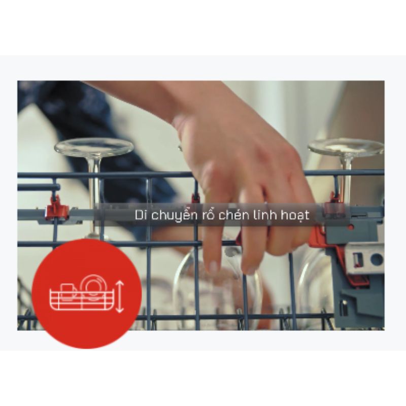 Di Chuyển Lên Xuống Linh Hoạt điều chỉnh khay chứa linh hoạt, phù hợp với nhiều kích cỡ vật dụng.