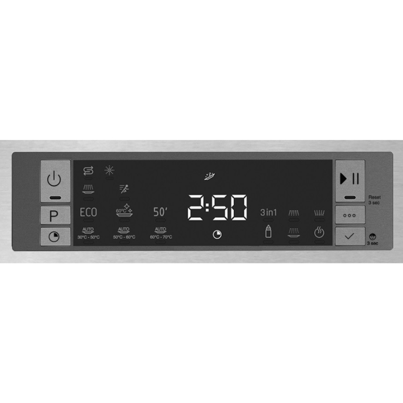 Màn hình LED hiển thị thông tin với giao diện trực quan, dễ dàng theo dõi tiến trình rửa và các thông số hoạt động