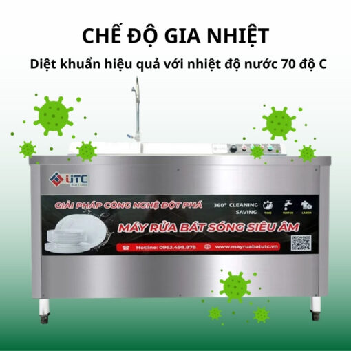 Máy rửa bát siêu âm UTC - 1500HS
